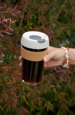 Brew Cork Glass 454ml Reusable Tea/Coffee Cup -Outdoor Essentials Shop 16ozillust2