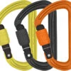 DMM Shadow Rock Climbing Carabiner Set -Outdoor Essentials Shop A302 P3A Shadow Screwgate Colour 3 Pack Lime Grey Orange