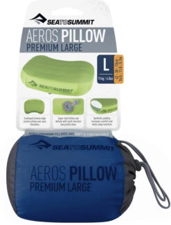 Sea To Summit Aeros Premium Inflatable Camping Pillow -Outdoor Essentials Shop APILPREMLNB AerosPremiumPillow Large NavyBlue Packaging 01