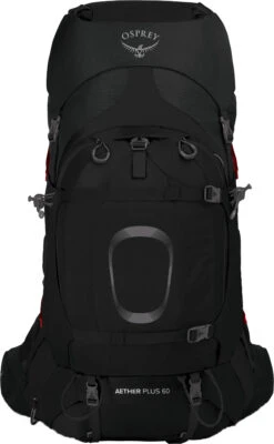 Osprey Aether Plus 60 Expedition Backpack -Outdoor Essentials Shop Aether Plus60 S21 Front Blackcopy