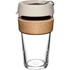 Brew Cork Glass 454ml Reusable Tea/Coffee Cup -Outdoor Essentials Shop FilterCork16oz