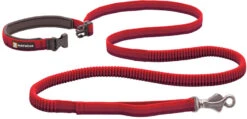 Ruffwear Roamer Leash Stretch Dog Walking Lead -Outdoor Essentials Shop Web 40354 Roamer Leash Red Sumac Unbuckled