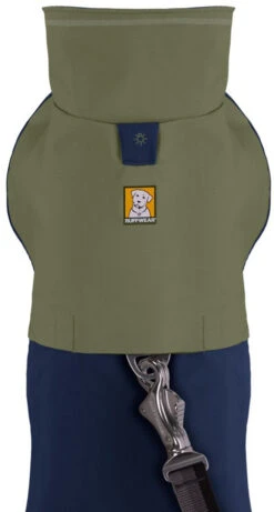 Ruffwear Sun Shower Jacket Waterproof Dog Coat -Outdoor Essentials Shop WebJPG 05303 Sun Shower Midnight Blue Neck Detail Leash