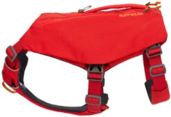 Ruffwear Switchbak Padded Dog Harness + Pockets -Outdoor Essentials Shop WebJPG 3035 Switchbak Harness Red Sumac Side Studio