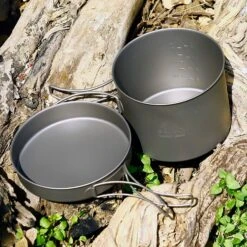 Titanium Pot With Pan Ultralight Cookware -Outdoor Essentials Shop gg2220