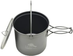 Titanium Pot + Bail Handle Ultralight Camping Cookware