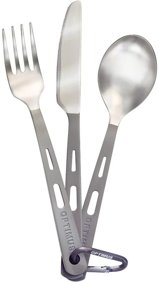 Optimus Titanium 3-Piece Cutlery Set Ultralight Camping Utensils 3 Optimus Titanium 3-Piece Cutlery Set Ultralight Camping Utensils