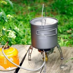 Titanium Pot + Bail Handle Ultralight Camping Cookware -Outdoor Essentials Shop zdf241